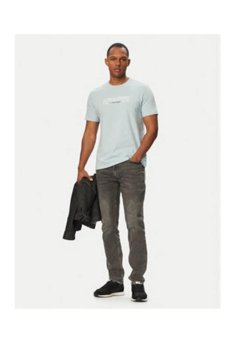 Tricou regular fit din bumbac, cu decolteu rotund