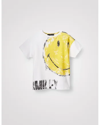 Tricou regular fit cu imprimeu cu fete zambitoare