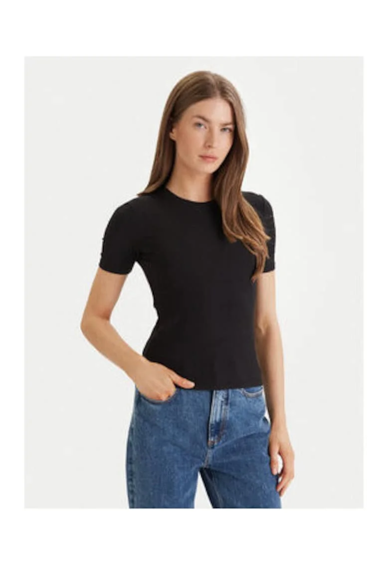 Tricou din amestec de modal cu logo discret,