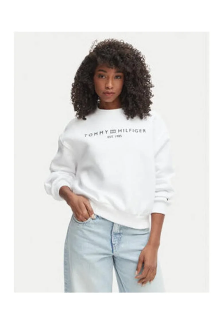 Bluza de trening lejera cu maneci cazute cu logo