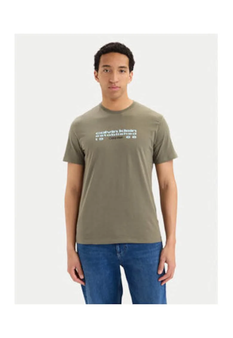 Tricou regular fit, de bumbac, cu decolteu rotund