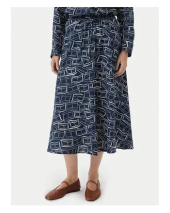 Fusta midi cu model abstract