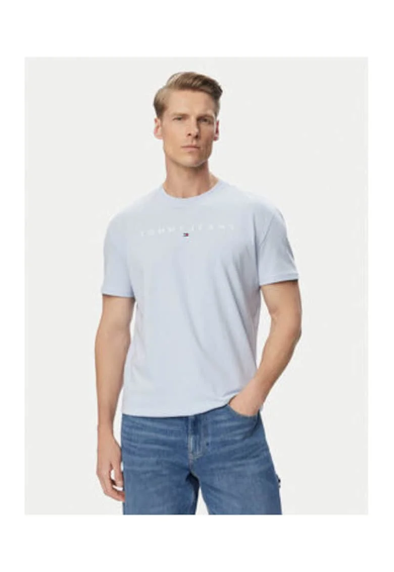 Tricou uni din bumbac cu imprimeu logo
