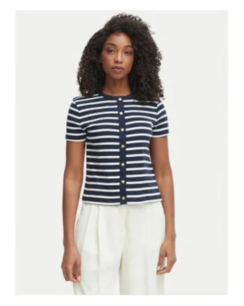 Bluza din bumbac cu imprimeu in dungi