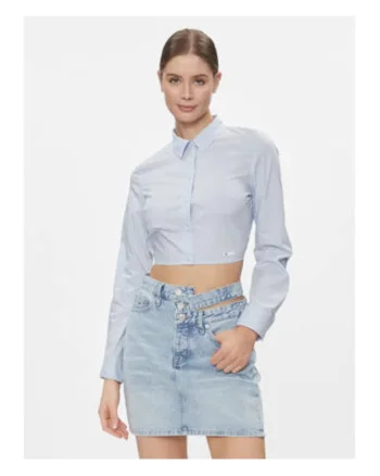 Camasa crop cu decupaj pe spate