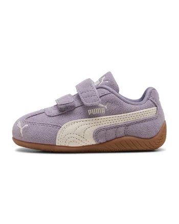 Pantofi sport Speedcat din piele intoarsa cu benzi velcro, Violet prafuit/Alb murdar