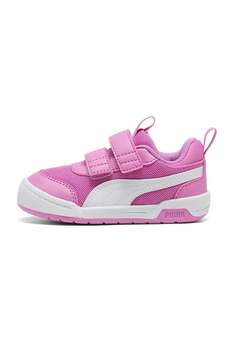 Pantofi sport Multifex 2 din plasa si piele ecologica cu benzi velcro, Alb/Roz orhidee