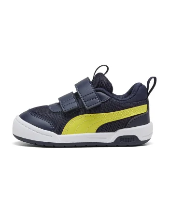 Pantofi sport Multifex 2 din plasa si piele ecologica cu benzi velcro, Albastru ultramarin/Verde fistic