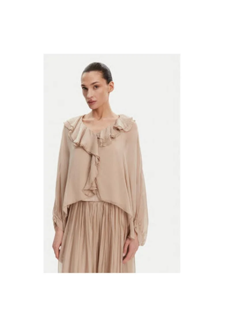 Bluza dama  TD0019, Viscoza, Bej, Bej
