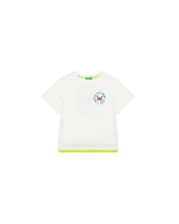 Tricou baieti  3SLUG10JF, Bumbac, Ecru, Ecru