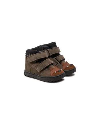 Ghete baieti  ANDY 6180/4-83, Piele naturala, Gri