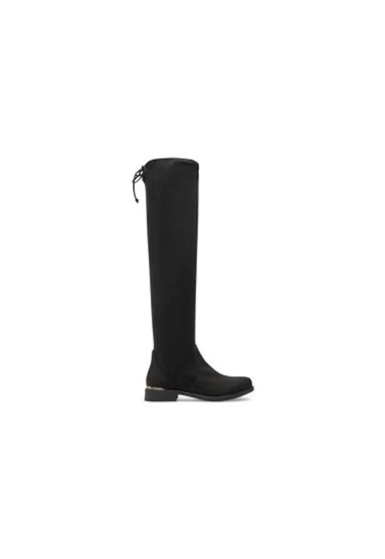 Cizme peste genunchi dama  13298229, Textil, Negru