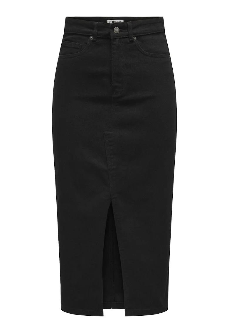 Fusta  model ONLY-15324365, neagra, 74% bumbac, 25% poliester, 1% elastan
