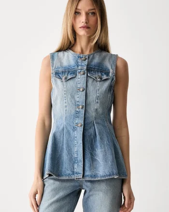 Rotate vestă pentru femei din denim
