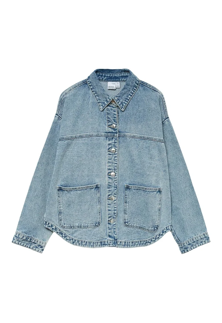 Camasa dama,  denim albastru deschis, bumbac si poliester