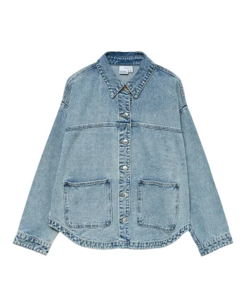 Camasa dama,  denim albastru deschis, bumbac si poliester