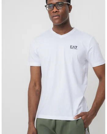 Tricou din amestec de bumbac cu logo, Negru/Alb optic
