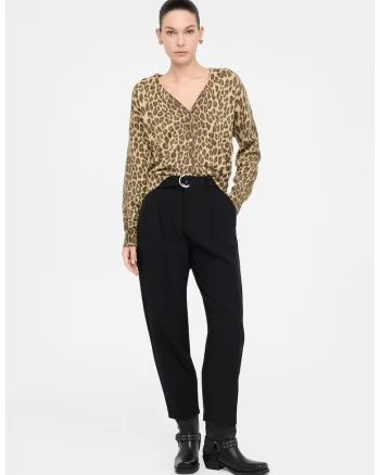Pantaloni clopot cu curea, Negru