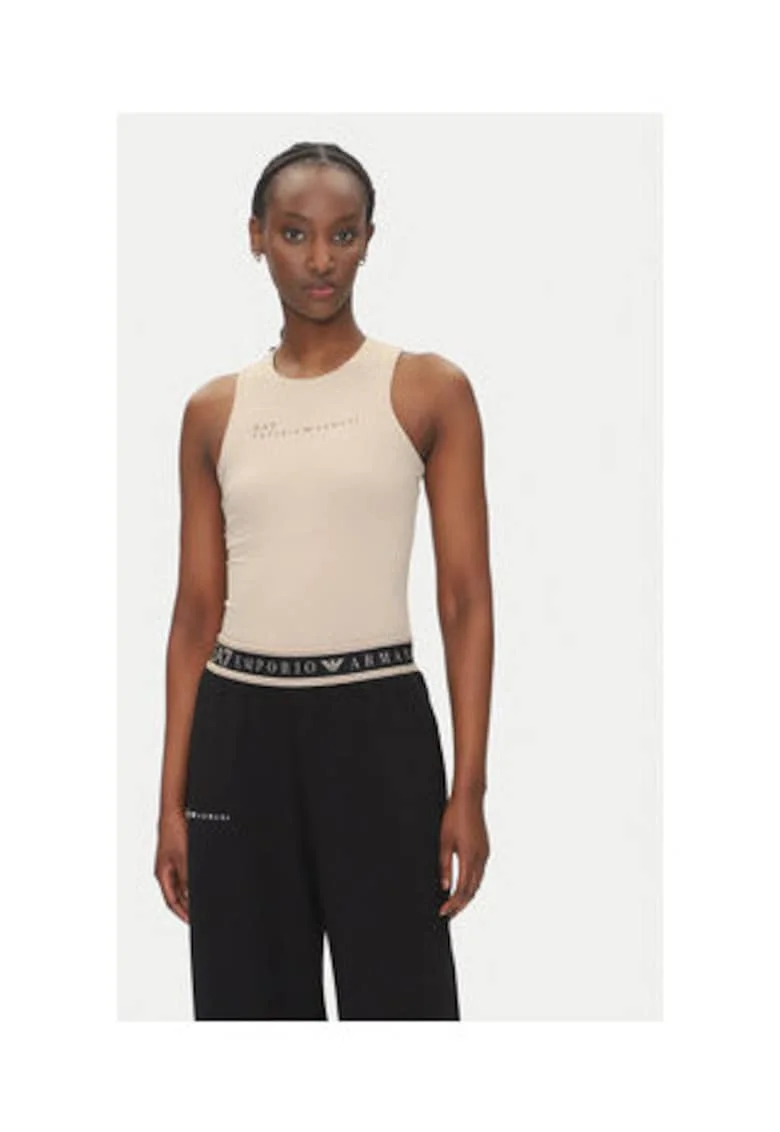 Tricou dama, Emporio Armani  bej, poliamida si elastan, Bej