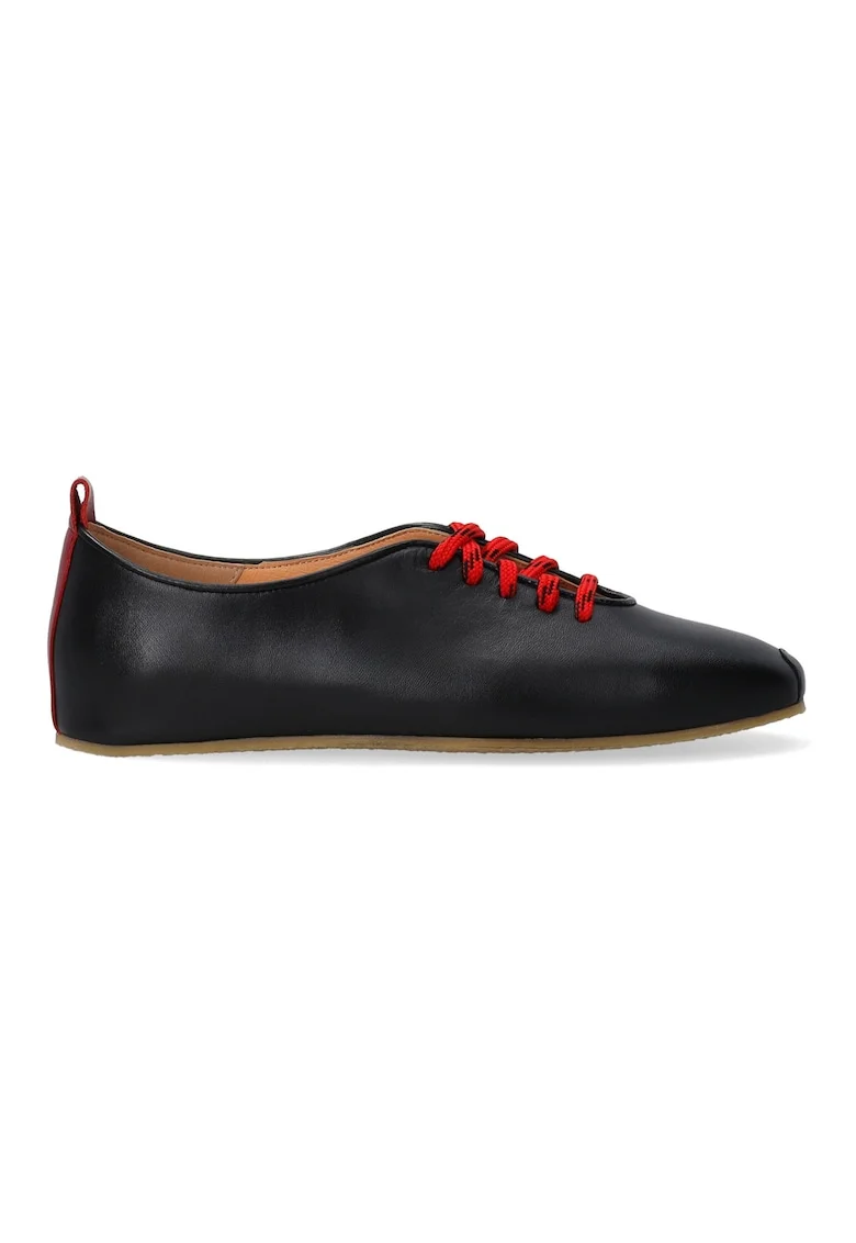 Pantofi sport din piele naturala cu sireturi contrastante