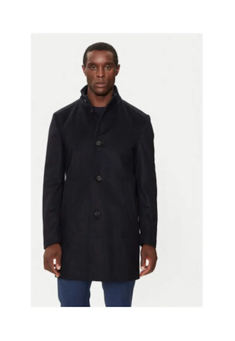Palton barbati  albastru marin, 75% lana, 20% poliamida, 5% casmir,