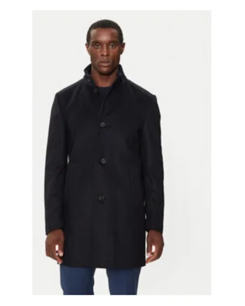 Palton barbati  albastru marin, 75% lana, 20% poliamida, 5% casmir,