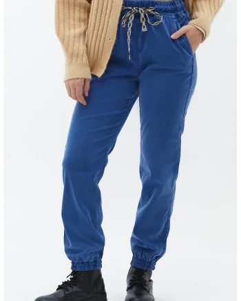 Pantaloni din amestec de lyocell cu snur, Albastru