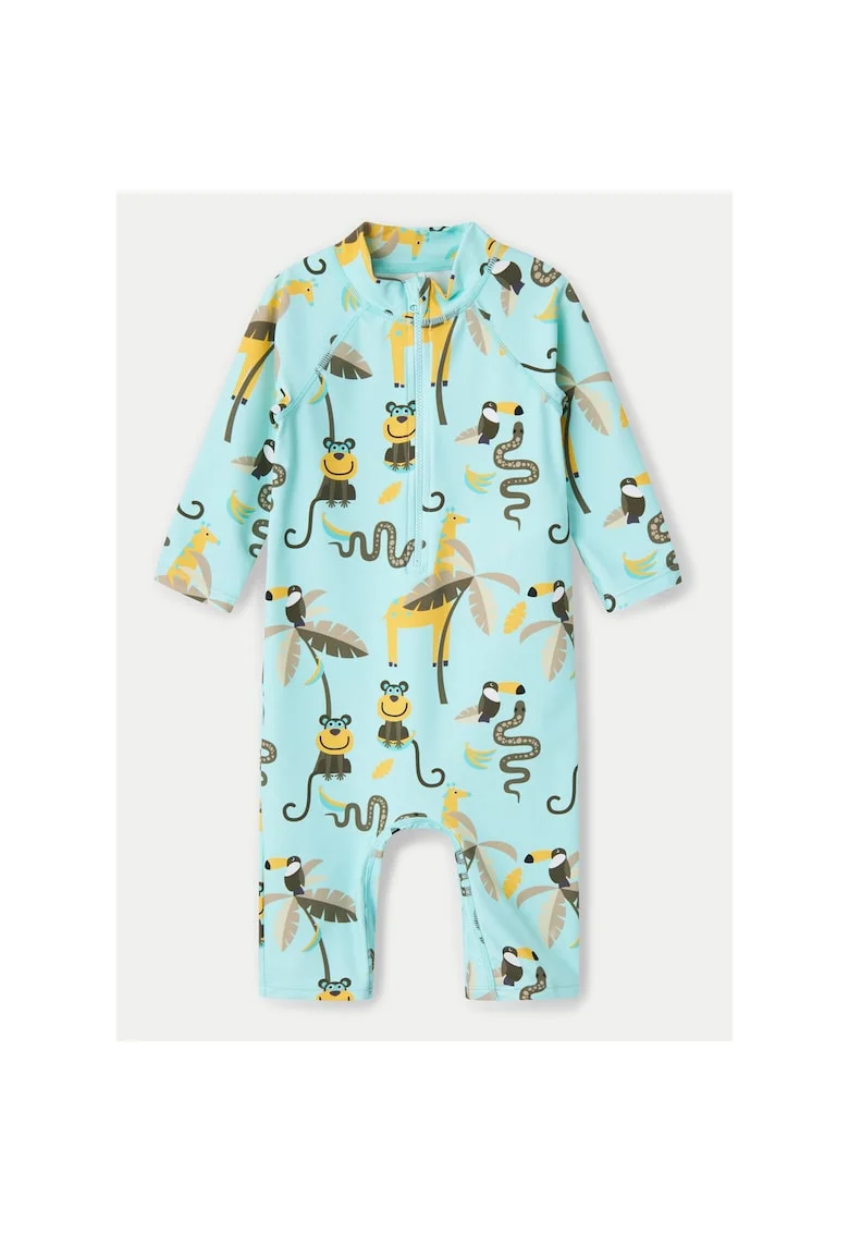 Costum de baie copii,  NMMZILO, albastru, 80% poliamida, 20% elastan