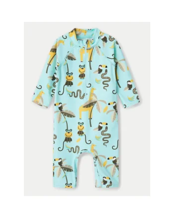 Costum de baie copii,  NMMZILO, albastru, 80% poliamida, 20% elastan