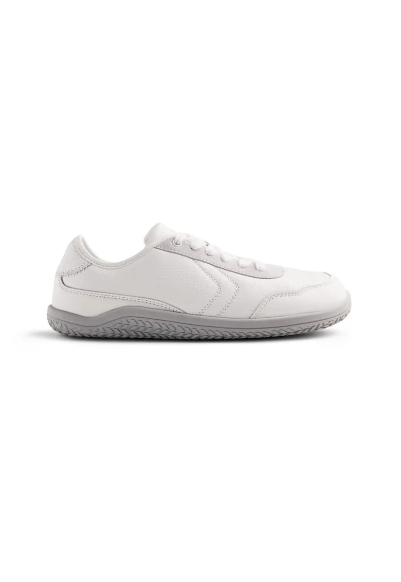 Pantofi sport de piele cu aspect texturat, Alb