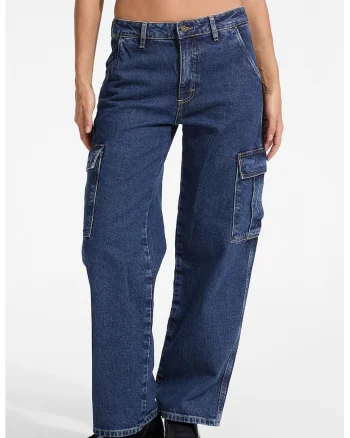 Blugi relaxed fit de denim, Albastru melange