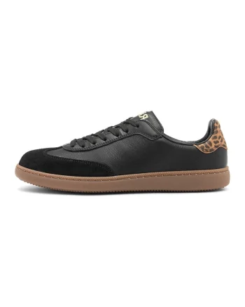 Pantofi sport din piele cu garnituri de piele intoarsa Marcella, Negru/Maro