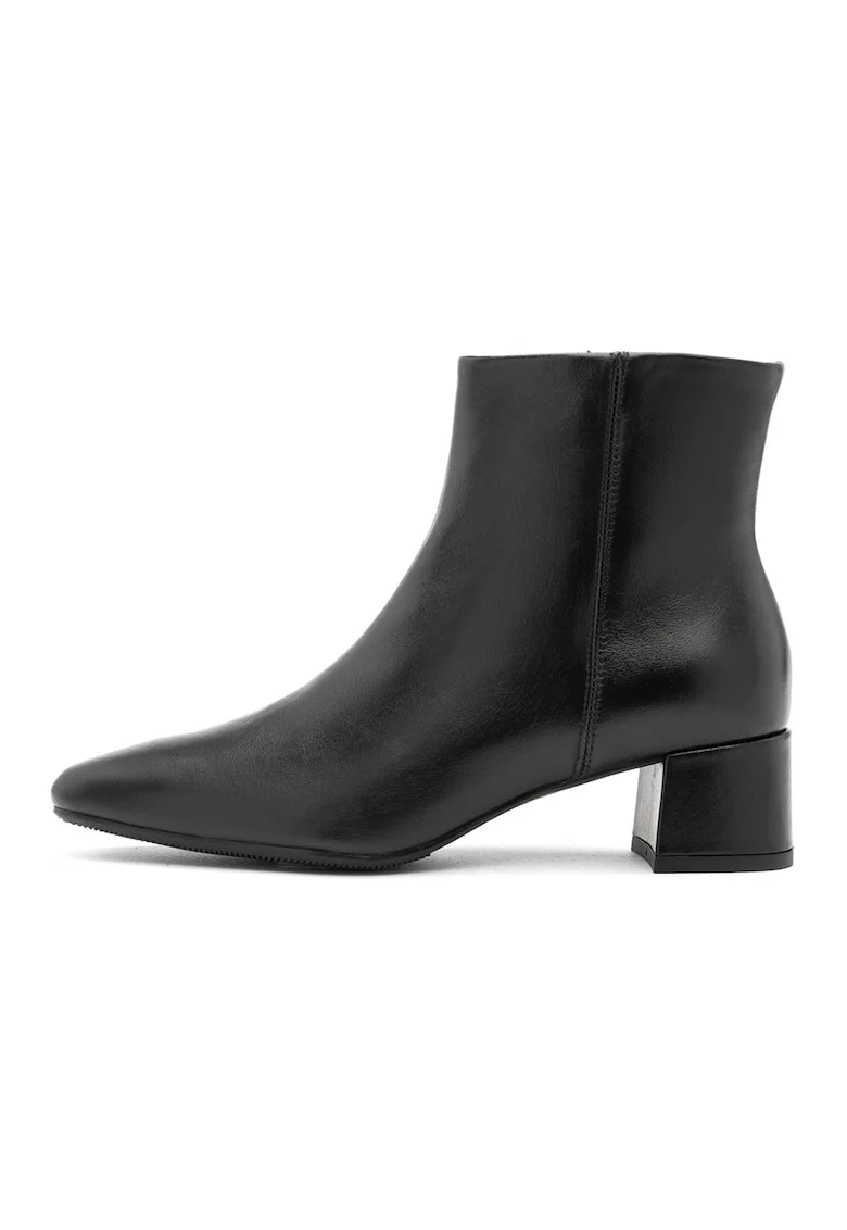 Botine de piele cu toc, Negru