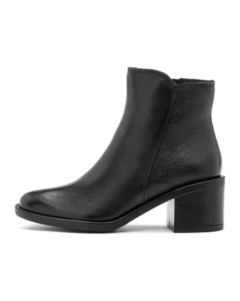 Botine de piele Debra, Negru