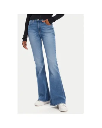 Pantaloni dama  L32YROEU, Bumbac/Poliester, Albastru, Albastru