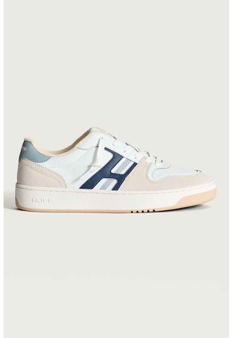 Pantofi sport cu insertii din piele intoarsa Tasquena, Albastru pastel/Bej deschis