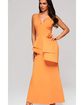 Rochie de seara Maxi  LA-OM-DLR212, Portocaliu