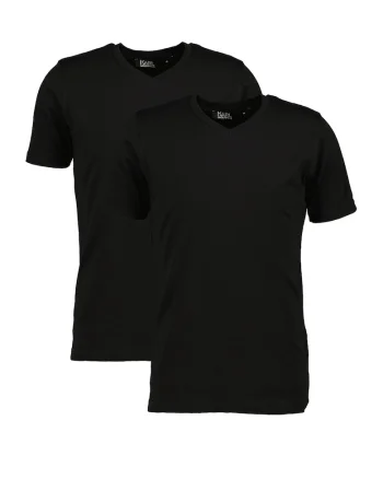 Set de tricouri cu decolteu in V - 2 piese, Negru