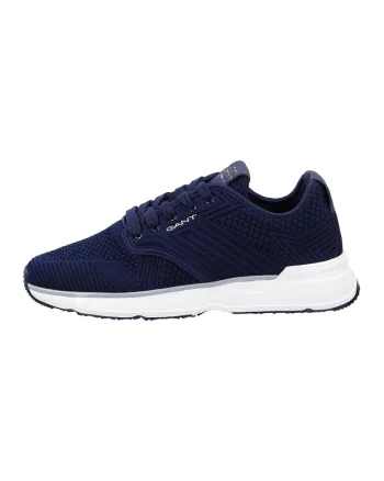 Pantofi sport din material textil cu insertii din piele Beeker, Bleumarin