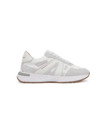 Pantofi sport barbati, ASBBLPM,  Textil, Alb