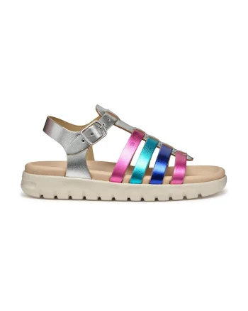 Sandale de piele cu barete multiple Soleima, Multicolor