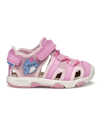 Sandale cu velcro, Roz