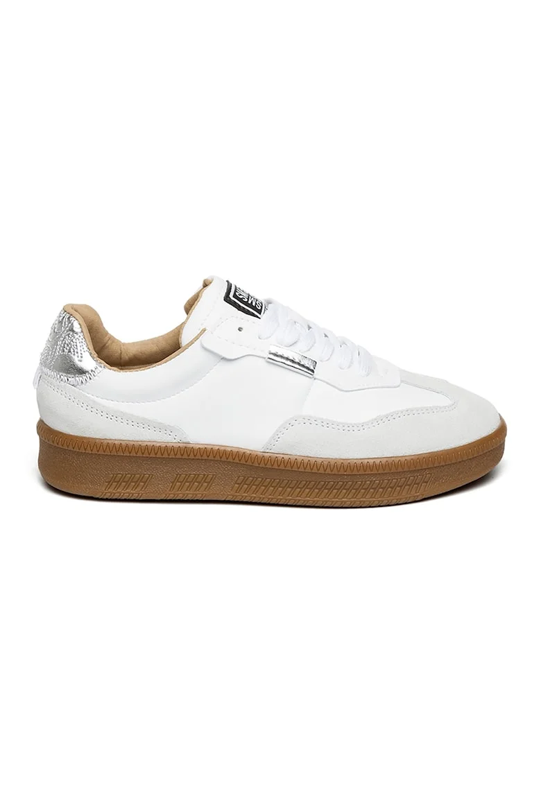 Pantofi sport low-cut cu sireturi Euphoria, Gri deschis/Alb optic/Argintiu