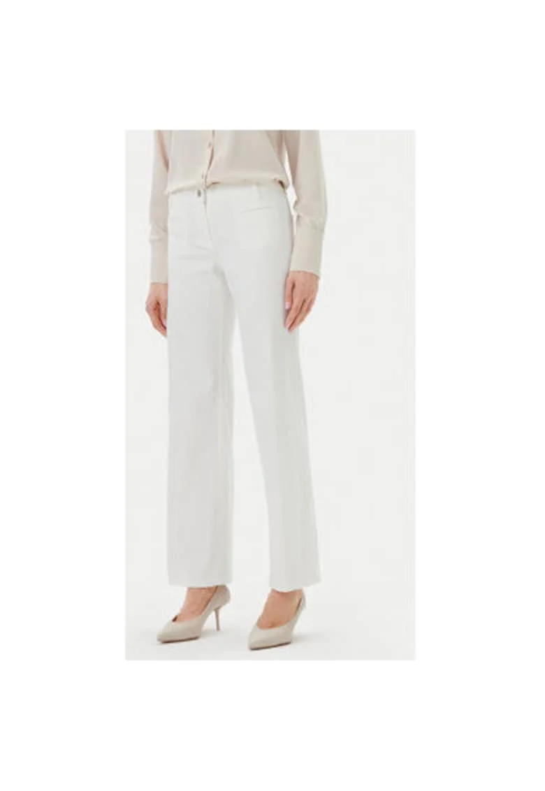 Pantaloni dama  14002252, Bumbac/Poliester, Alb, Alb