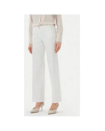 Pantaloni dama  14002252, Bumbac/Poliester, Alb, Alb