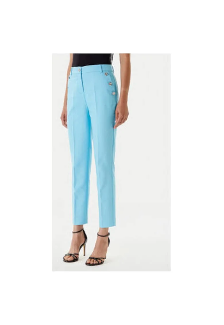 Pantaloni chino dama  251-PKY.F, Bumbac/Poliester, Turcoaz, Turcoaz