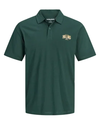 Plus Tricou polo barbati big sizes, din jerseu de bumbac, Regular Fit, Verde inchis, Verde inchis