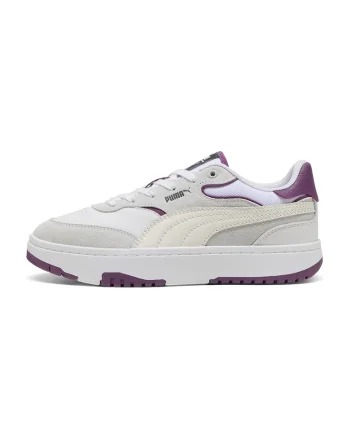 Pantofi sport Cali Sylva de piele cu garnituri de piele intoarsa, Violet tyrian/Alb murdar