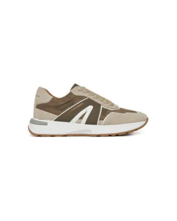 Pantofi sport barbati, ASBBLPM,  Piele naturala, Maro
