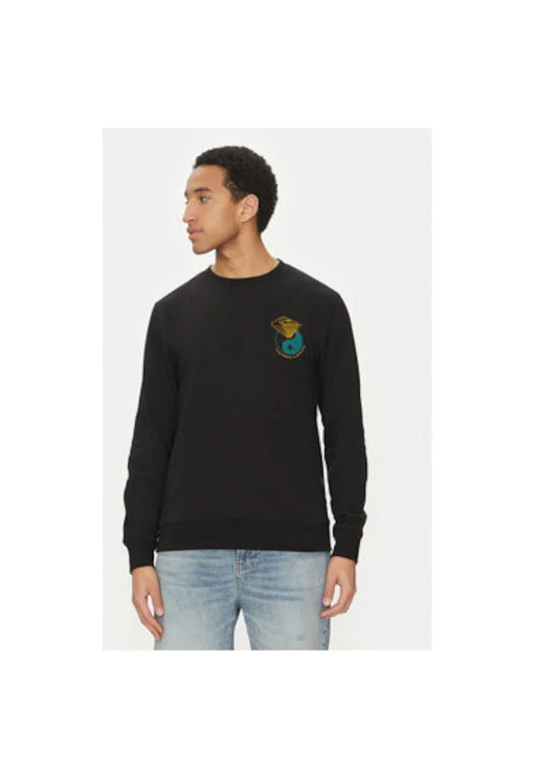 Bluza barbati  EQYFT05055-KVJ0, Bumbac/Poliester, Negru, Negru